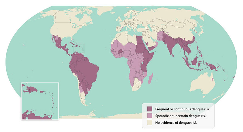 Dengue Fever is a risk to international travelers in over 140 countries world-wide